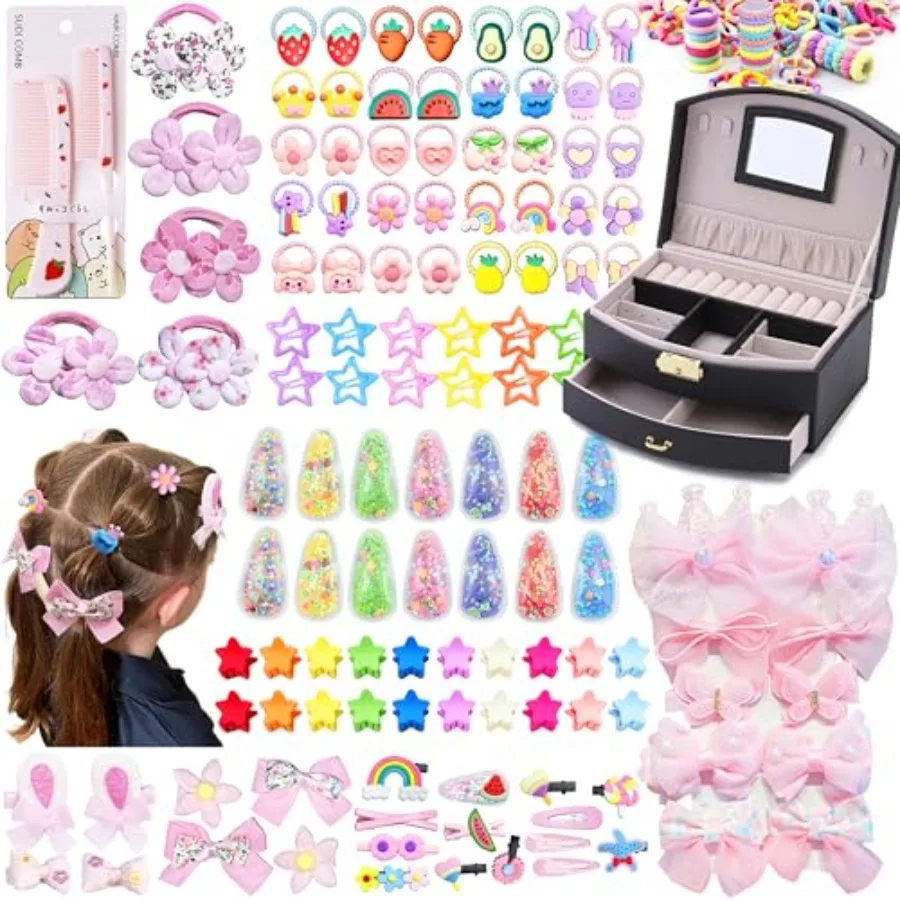 252 Pcs Hair Accessories for Girls Jewlry Box, Back to School Hair Accessory Gift Hair Stuff Storage including Hair Clip, Hair
252 Pcs Hair Accessories for Girls Jewlry Box, Back to School Hair Accessory Gift Hair Stuff Storage including Hair Clip, Hair