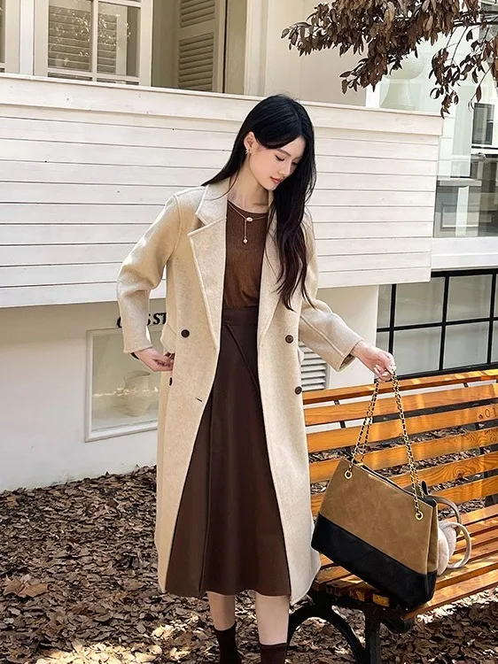 Double-Faced Velvet Long Coat Korean Sle Warm Faionable Versatile Outerwear Turn-down Collar Double-Breasted Commute Frie...
Double-Faced Velvet Long Coat Korean Sle Warm Faionable Versatile Outerwear Turn-down Collar Double-Breasted Commute Frie...