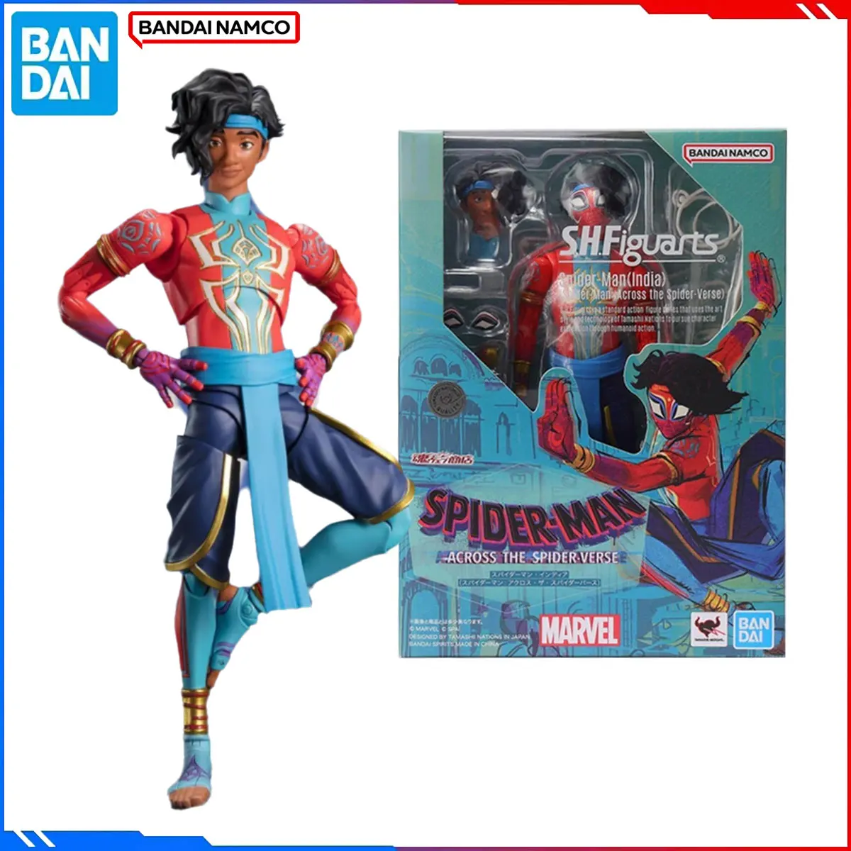 Genuine Bandai Original Spider Man Figure Model Kits SHF 1/12 Anime Figures Spider Man India Action Model Toys Gift for Kids
Genuine Bandai Original Spider Man Figure Model Kits SHF 1/12 Anime Figures Spider Man India Action Model Toys Gift for Kids