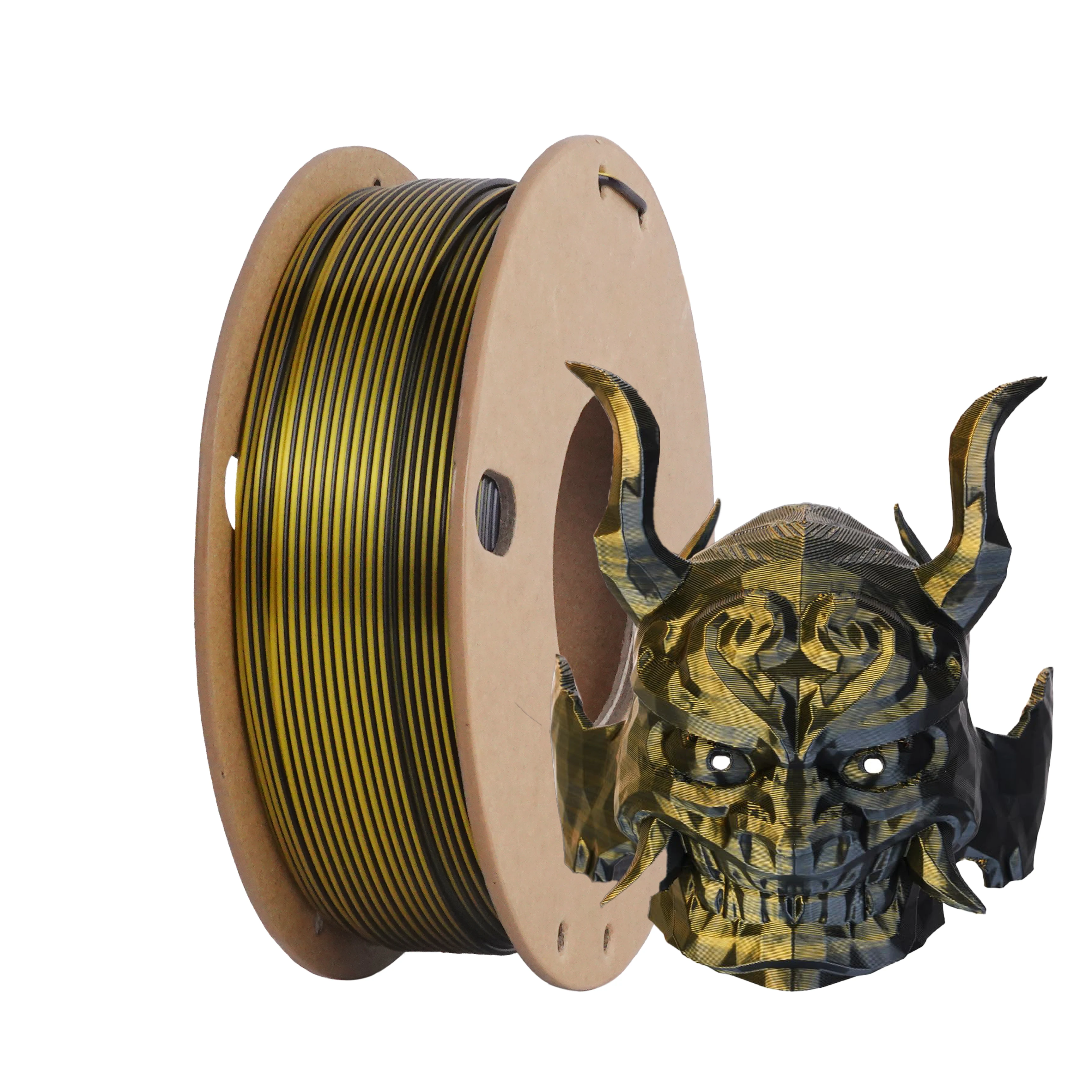 Double color silk PLA 0.25KG Black Gold 3D printer filament 1.75mm, dual color 2-in-1 gold black silk filament 0.25kg spool (0.5
Double color silk PLA 0.25KG Black Gold 3D printer filament 1.75mm, dual color 2-in-1 gold black silk filament 0.25kg spool (0.5