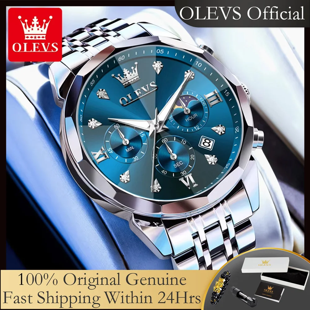 OLEVS 3670, оригинальные мужские часы, хронограф с твердым стальным ремешком, фаза Луны, автоматическая дата, водонепроницаемые роскошные кварцевые наручные часы для мужчин
OLEVS 3670, оригинальные мужские часы, хронограф с твердым стальным ремешком, фаза Луны, автоматическая дата, водонепроницаемые роскошные кварцевые наручные часы для мужчин