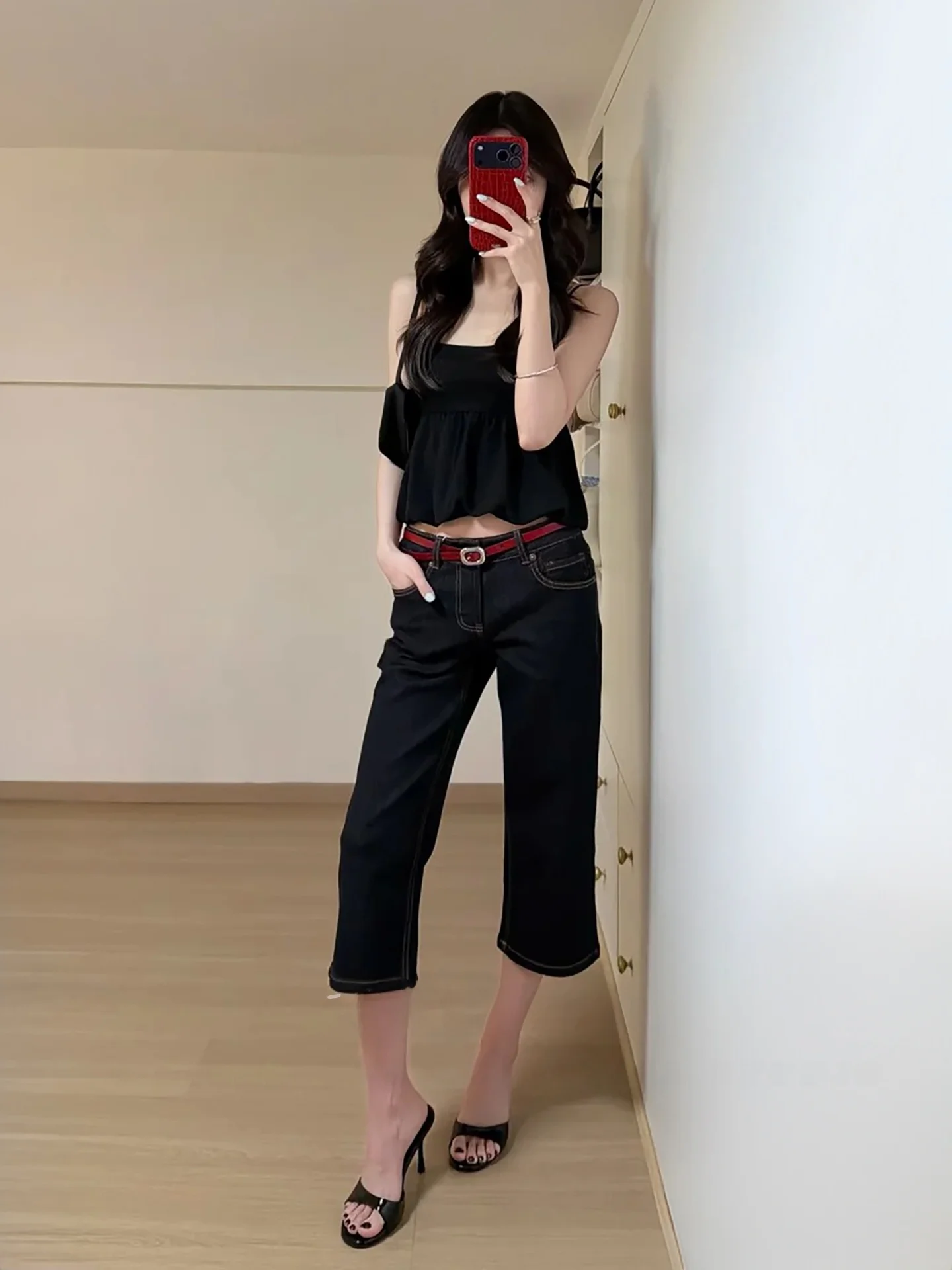 Slim Fit High Waist Cotton Stretch Denim Pants Women's Bell Bottom Jeans mid Rise Hip Enhancing Hot Girl Style Casual Seven Inch
Slim Fit High Waist Cotton Stretch Denim Pants Women's Bell Bottom Jeans mid Rise Hip Enhancing Hot Girl Style Casual Seven Inch