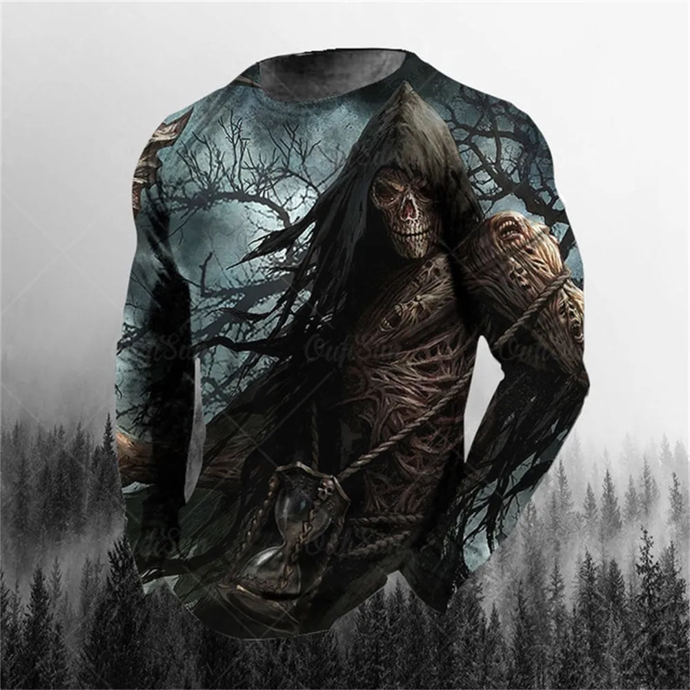 3D Printing O-Neck long sleeves Plus Size T-shirt Men's Clothing Retro Men's Long Sleeve T-shirt Skull Long T-shirt Men's Street
3D Printing O-Neck long sleeves Plus Size T-shirt Men's Clothing Retro Men's Long Sleeve T-shirt Skull Long T-shirt Men's Street