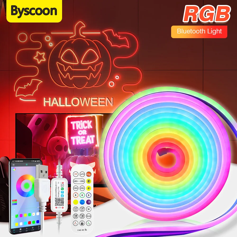 RGB Neon Strip Light Waterproof Silicone Neon LED Rope Lights Music Sync Lamp With APP Remote Control For Home Outdoors Decor
RGB Neon Strip Light Waterproof Silicone Neon LED Rope Lights Music Sync Lamp With APP Remote Control For Home Outdoors Decor