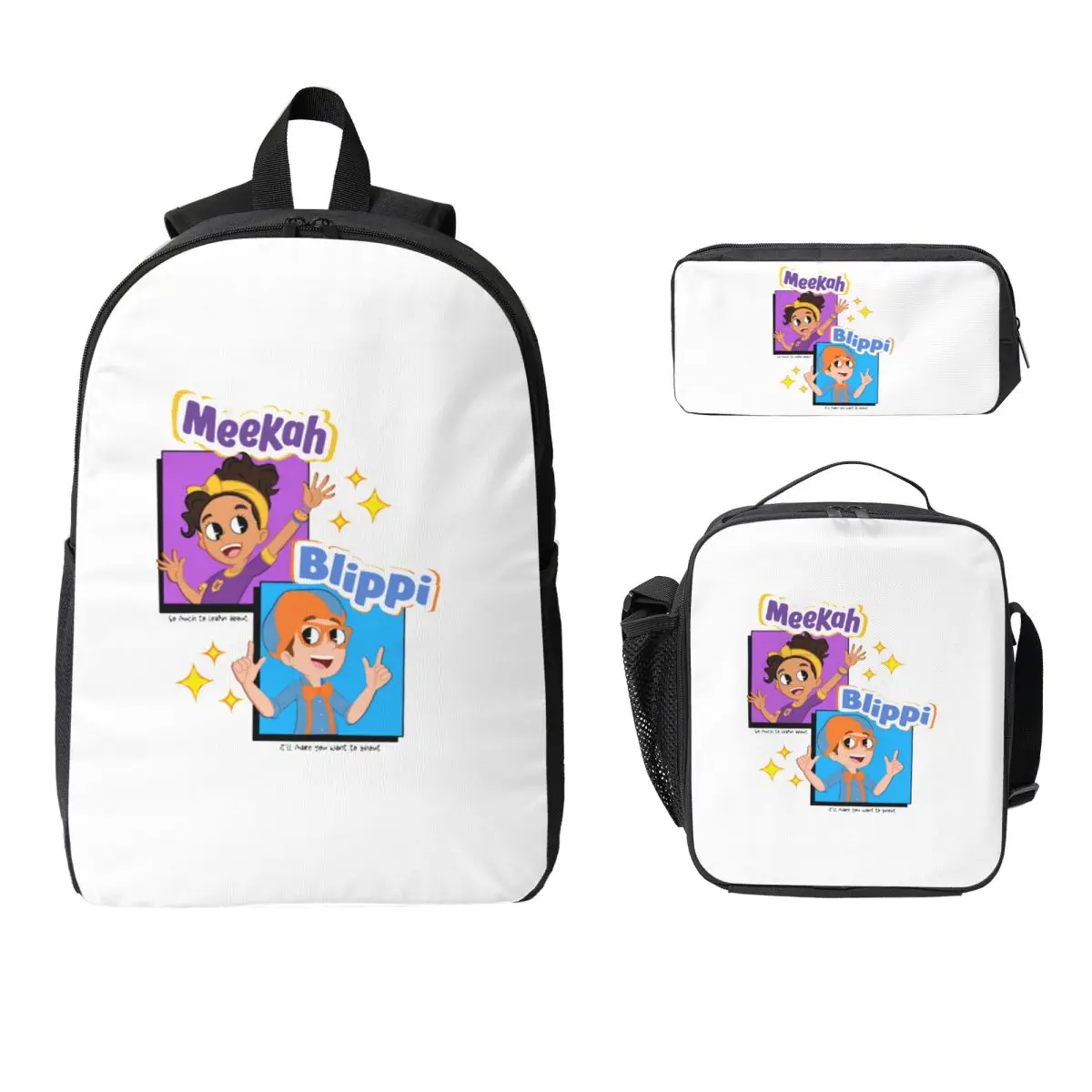 Meekah And Blippi Backpack Student BookBag School Bag Computer Shoulder Bags 3ps Insulated Lunch Bag Pencil Case
Meekah And Blippi Backpack Student BookBag School Bag Computer Shoulder Bags 3ps Insulated Lunch Bag Pencil Case