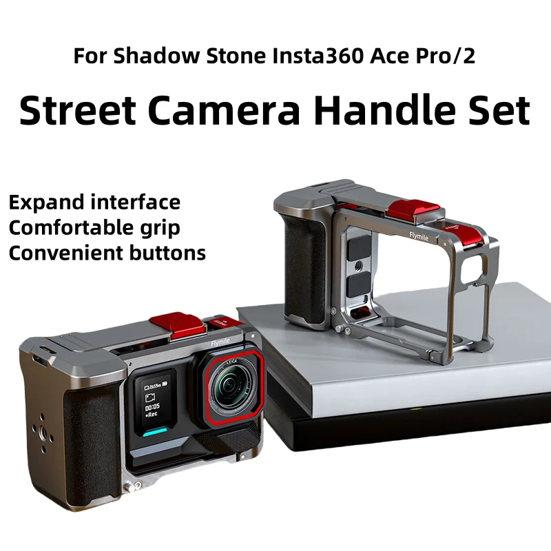 Handle Grip Kit For Insta360 Ace Pro/2 Aluminum Alloy Metal Frame Free Safety Wrist Strap Hand Protect Dual Cold Shoe Expansion
Handle Grip Kit For Insta360 Ace Pro/2 Aluminum Alloy Metal Frame Free Safety Wrist Strap Hand Protect Dual Cold Shoe Expansion