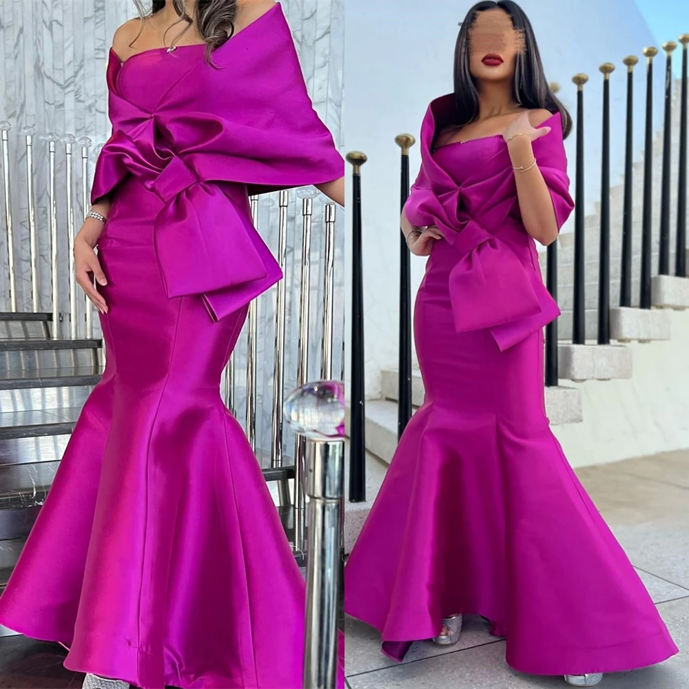Customized Graceful Satin Mermaid Evening Dress Exquisite Off the Shoulder Prom Dresses Delicate Bow Special Occasion Gowns
Customized Graceful Satin Mermaid Evening Dress Exquisite Off the Shoulder Prom Dresses Delicate Bow Special Occasion Gowns