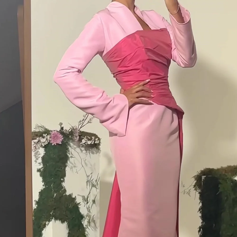 Customized Elegant Straight Floor Length High Collar Jersey Long Sleeves Pleats Evening Dress Classic vestidos para mu
Customized Elegant Straight Floor Length High Collar Jersey Long Sleeves Pleats Evening Dress Classic vestidos para mu