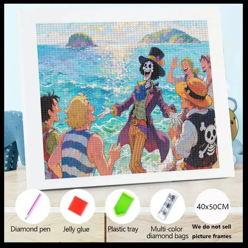 1 шт., большой цельный набор для алмазной живописи в стиле аниме, 40x50 см, 5D DIY, полная дрель, Brook и соломенная шляпа, сцена «Пираты, пляжные приключения», искра
1 шт., большой цельный набор для алмазной живописи в стиле аниме, 40x50 см, 5D DIY, полная дрель, Brook и соломенная шляпа, сцена «Пираты, пляжные приключения», искра