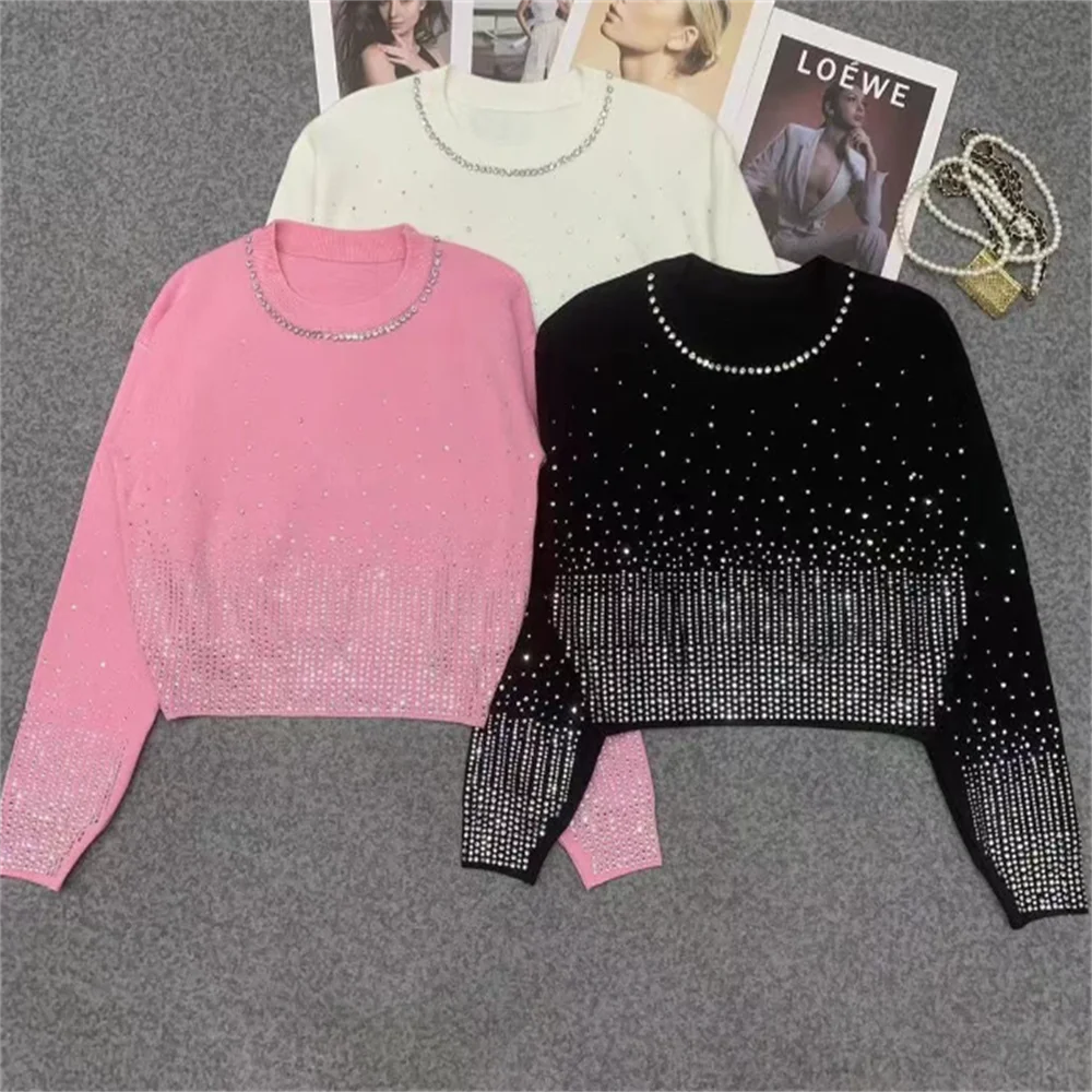 Gradual drill elegant sweater coat loose long-sleeved fashion knit top women
Gradual drill elegant sweater coat loose long-sleeved fashion knit top women