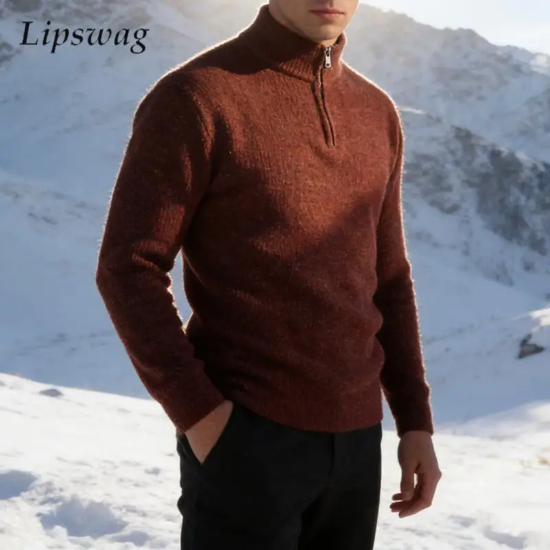 Daily Leisure Mens Slim Fit Sweaters Autumn Winter Outdoor Casual Solid Color Knit Jumper Tops Fashion Men Stand Collar Sweater
Daily Leisure Mens Slim Fit Sweaters Autumn Winter Outdoor Casual Solid Color Knit Jumper Tops Fashion Men Stand Collar Sweater