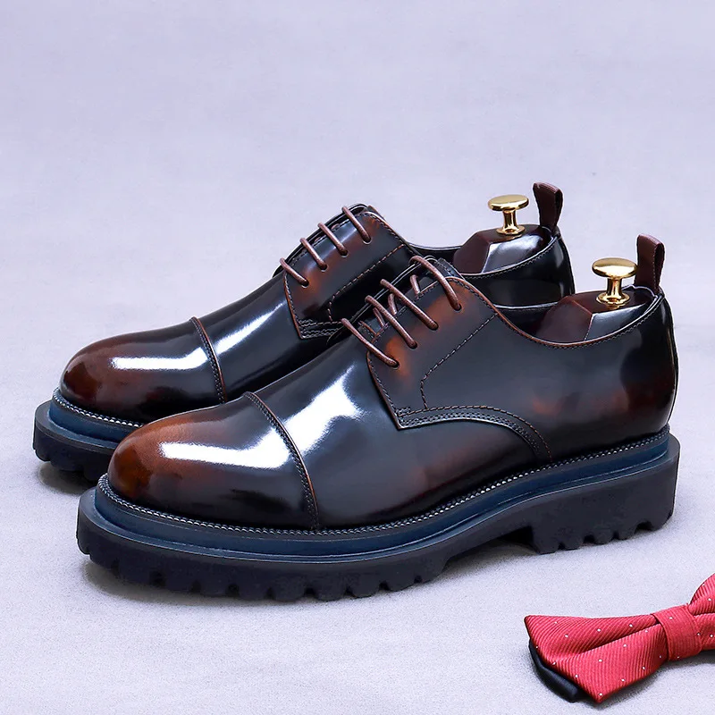 Patent Leather Mens Business Derby Shoes Luxury Brand Handmade Genuine Leather Fashion Designer Platform Wedding Dress Shoes Man
Patent Leather Mens Business Derby Shoes Luxury Brand Handmade Genuine Leather Fashion Designer Platform Wedding Dress Shoes Man