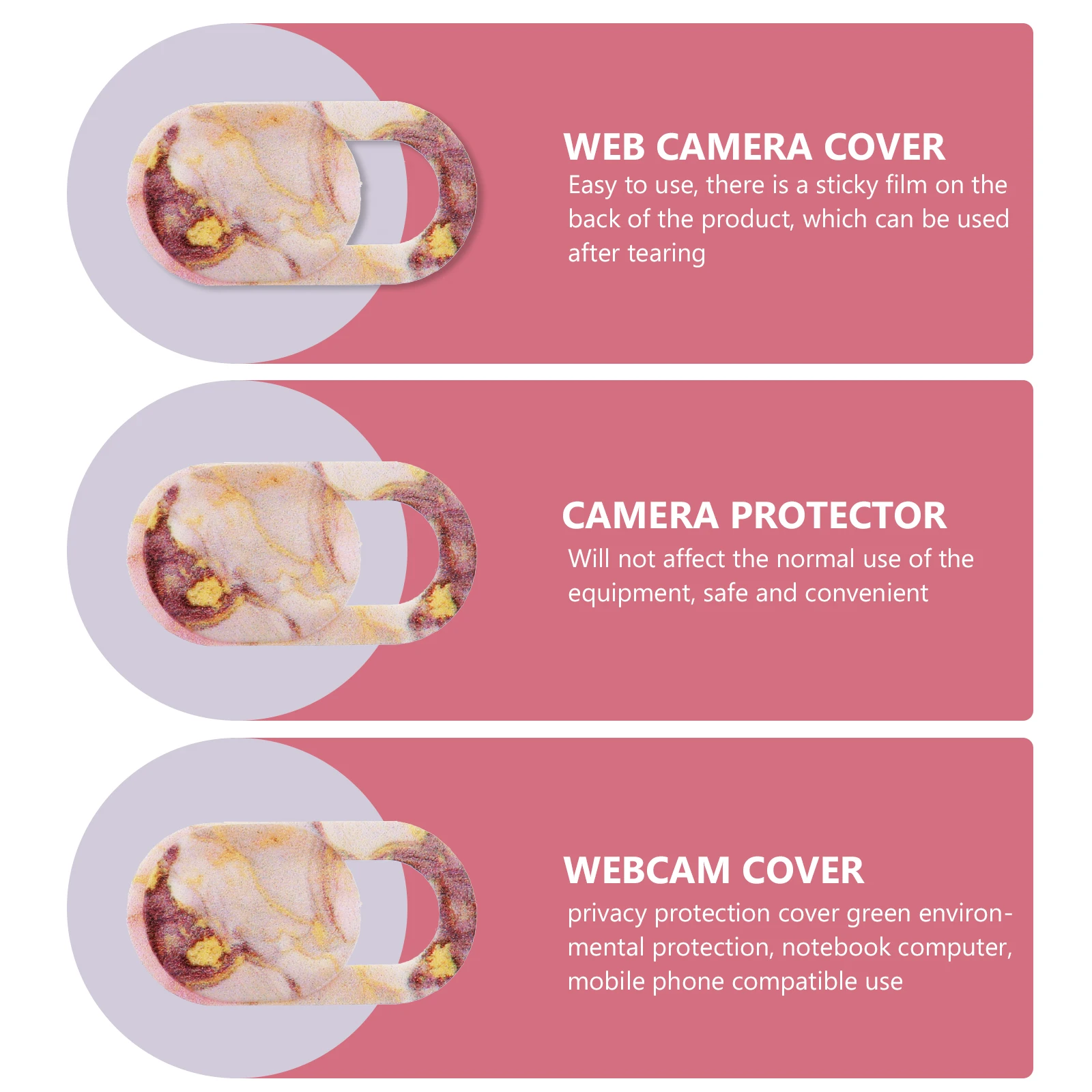 6pcs Privacy Protection Covers for Laptop Camera Marble Design Easy Install Durable Material Anti Hacking Anti Peeping Small
6pcs Privacy Protection Covers for Laptop Camera Marble Design Easy Install Durable Material Anti Hacking Anti Peeping Small