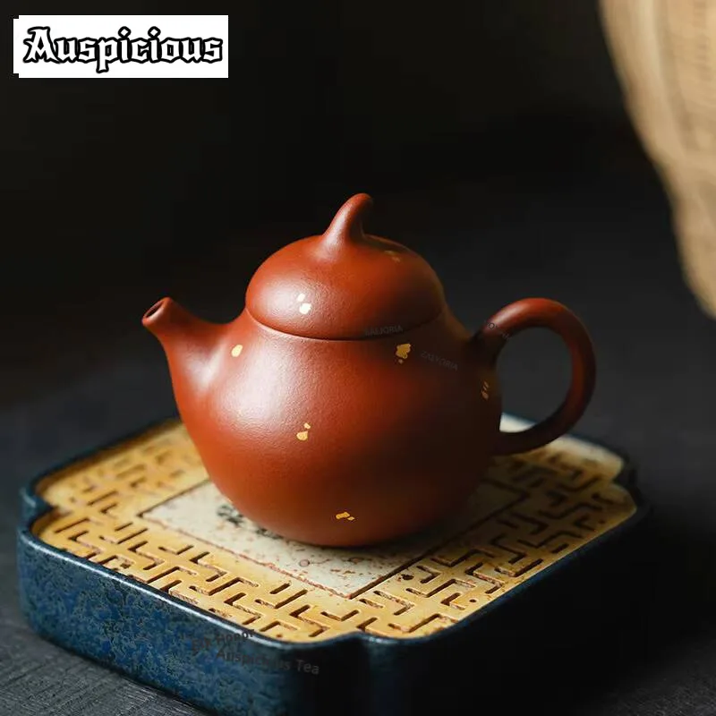 140ml Handmade Purple Clay Teapot Gold Sprinkled Eggplant Melon Tea Infuser Pot Tea Maker Kettle With Ball Hole Tea Services
140ml Handmade Purple Clay Teapot Gold Sprinkled Eggplant Melon Tea Infuser Pot Tea Maker Kettle With Ball Hole Tea Services