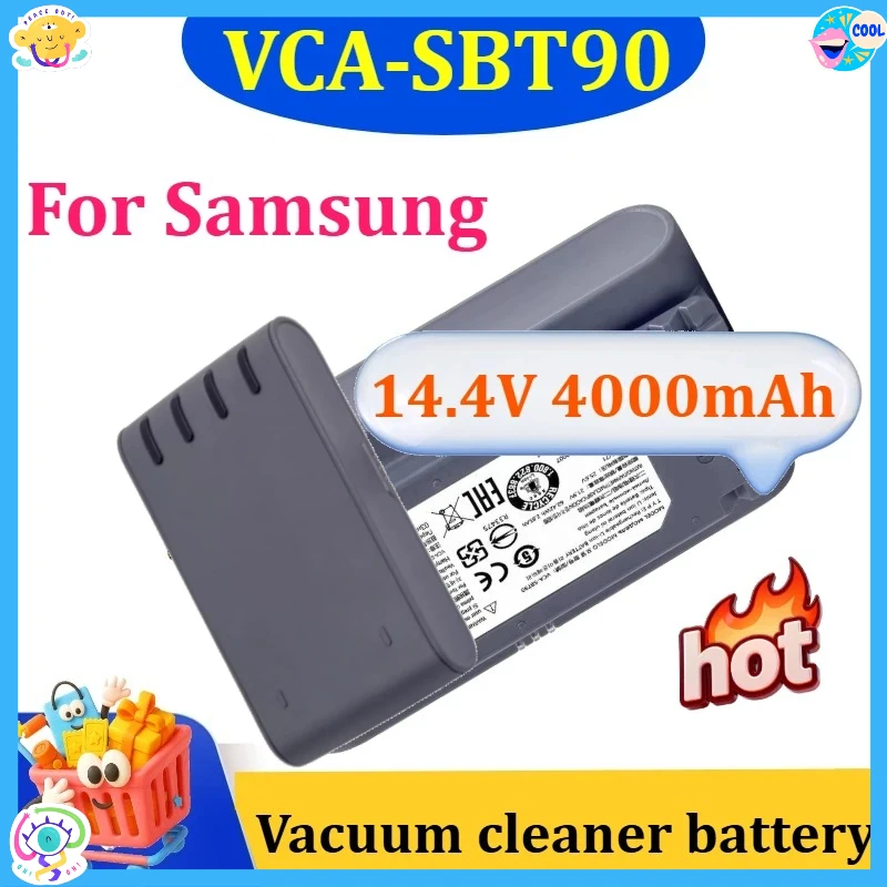 For Samsung VS9000 JET90 JET75 VCA-SBT90 Li-ion Replacement Battery Handheld Vacuum Cleaner 14.4V 4000mAh
For Samsung VS9000 JET90 JET75 VCA-SBT90 Li-ion Replacement Battery Handheld Vacuum Cleaner 14.4V 4000mAh