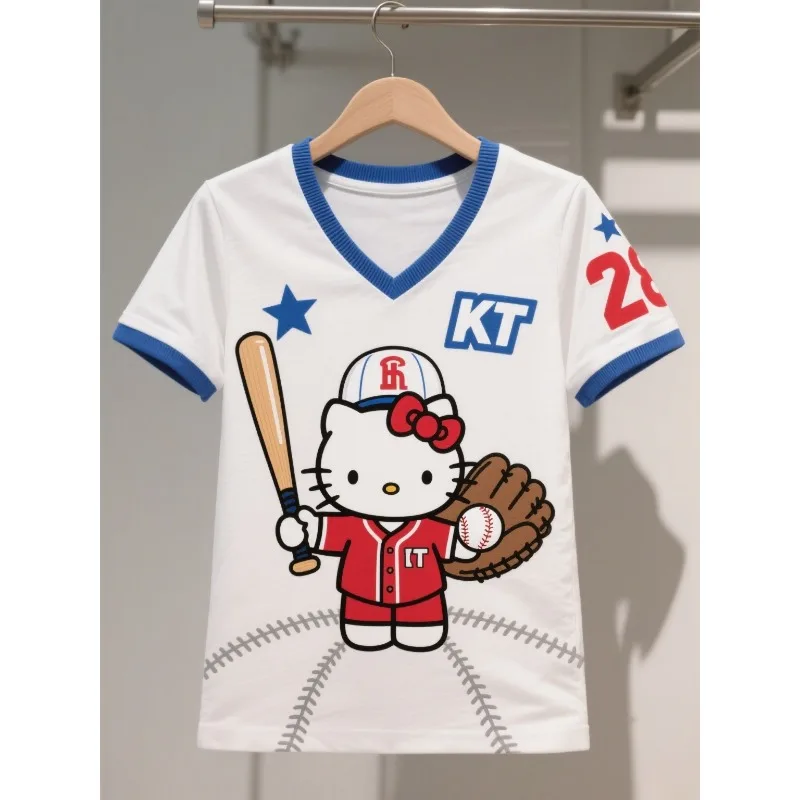 МОТО-горячая распродажа! Бейсбольная майка Hello Kitty — футболка, размер для взрослых, милый спортивный дизайн 
МОТО-горячая распродажа! Бейсбольная майка Hello Kitty — футболка, размер для взрослых, милый спортивный дизайн
