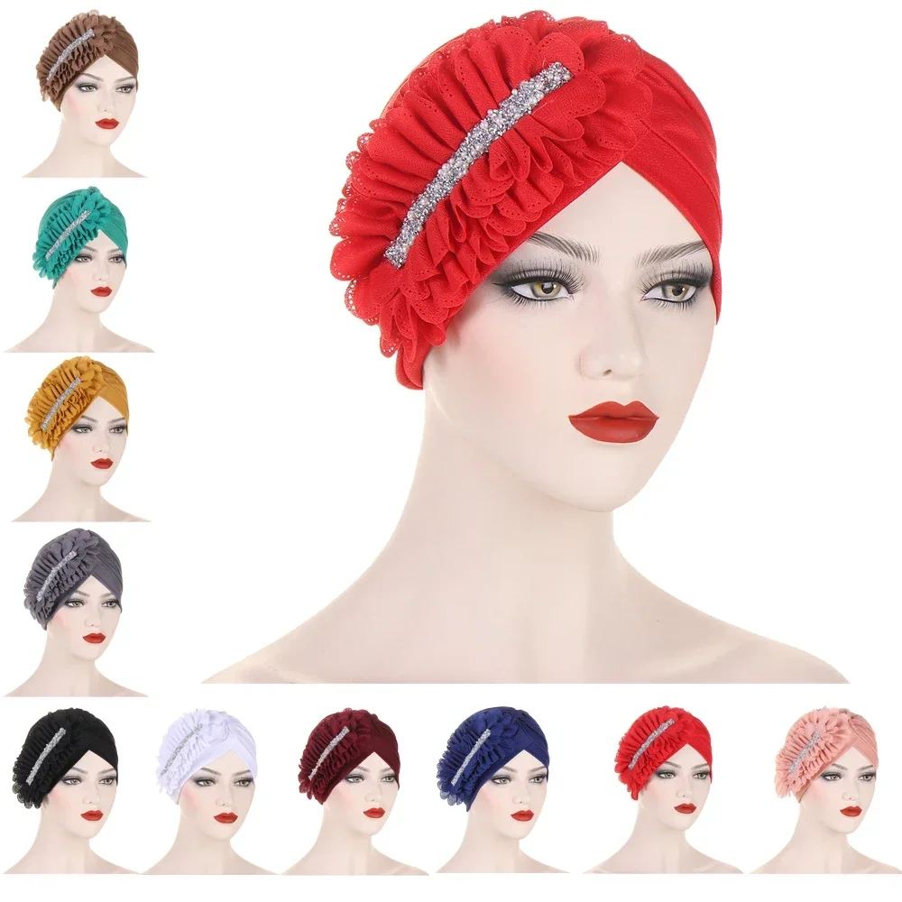 India Muslim Women Flower Diamond Hijab Turban Beanies Chemo Cap Underscarf Hair Loss Hat Islamic Headscarf Cover Headwrap Mujer
India Muslim Women Flower Diamond Hijab Turban Beanies Chemo Cap Underscarf Hair Loss Hat Islamic Headscarf Cover Headwrap Mujer