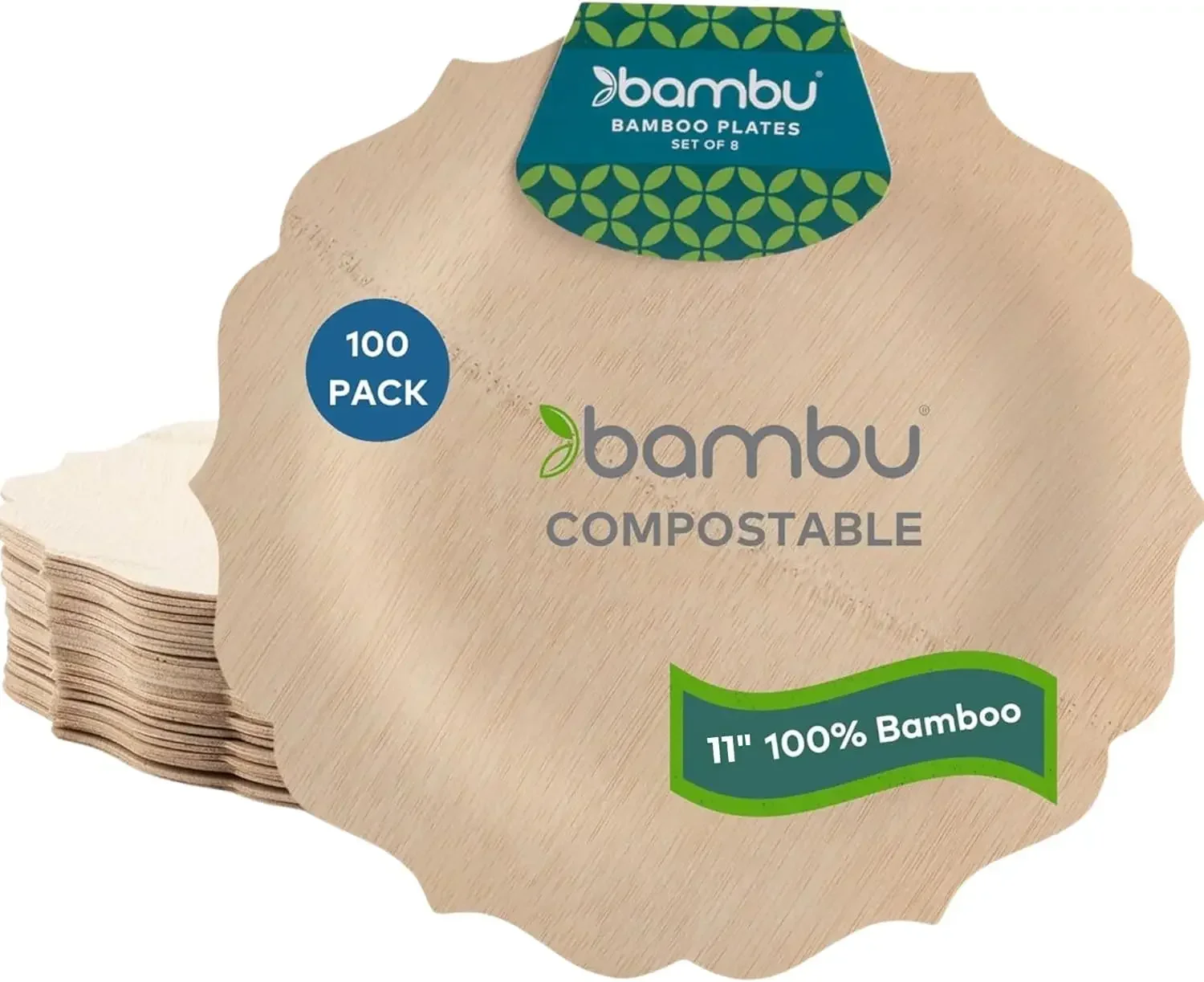 Pack of 100-11 Inch Disposable Bamboo Plates Fancy, Biodegradable Eco Friendly Products, Bamboo Disposable Plates for Party
Pack of 100-11 Inch Disposable Bamboo Plates Fancy, Biodegradable Eco Friendly Products, Bamboo Disposable Plates for Party