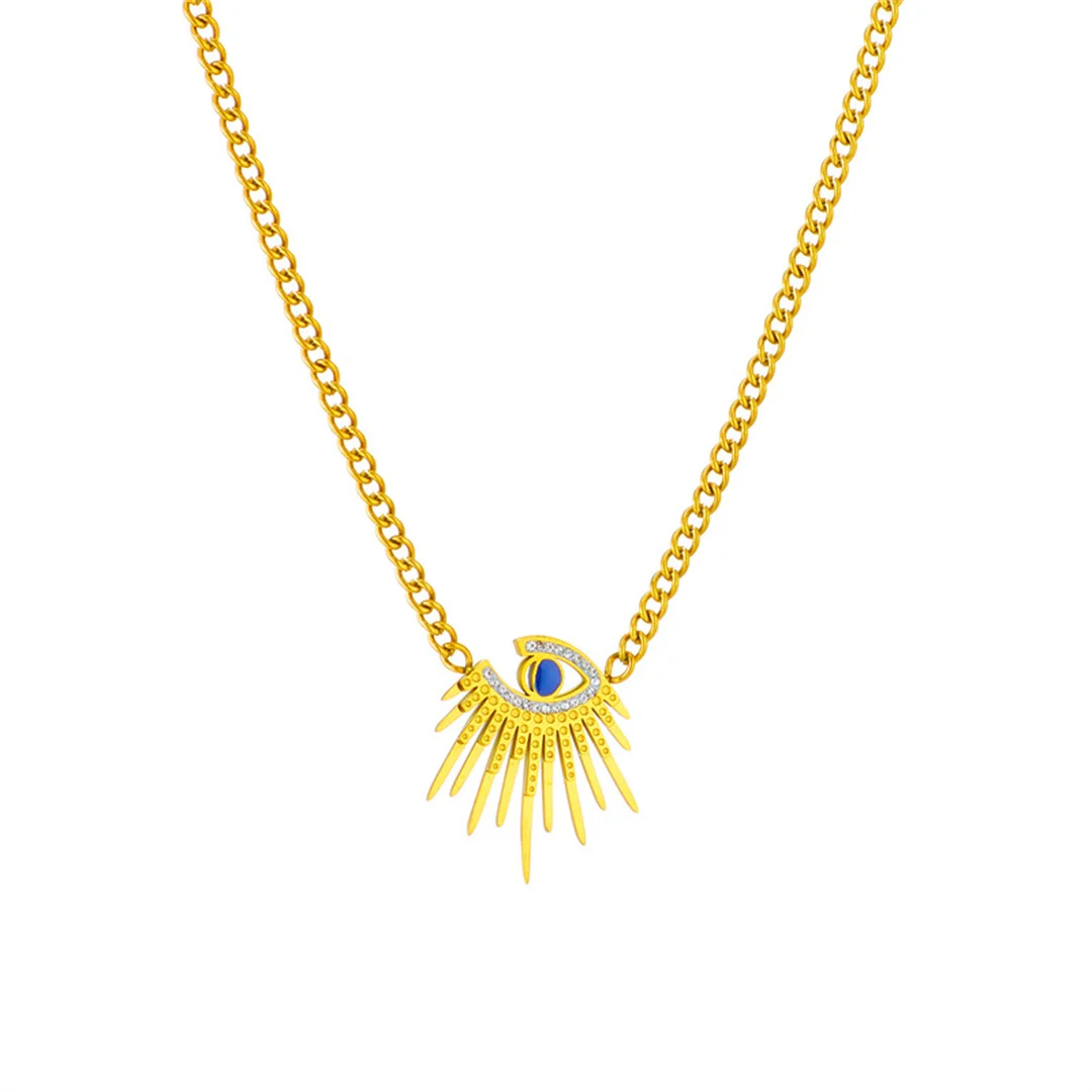 Punk Turkey Evil Eye Amulet Pendant Femme Gold Color Stainless Steel Clavicle Cuban Chain Neck Choker Necklace for Women Jewelry
Punk Turkey Evil Eye Amulet Pendant Femme Gold Color Stainless Steel Clavicle Cuban Chain Neck Choker Necklace for Women Jewelry