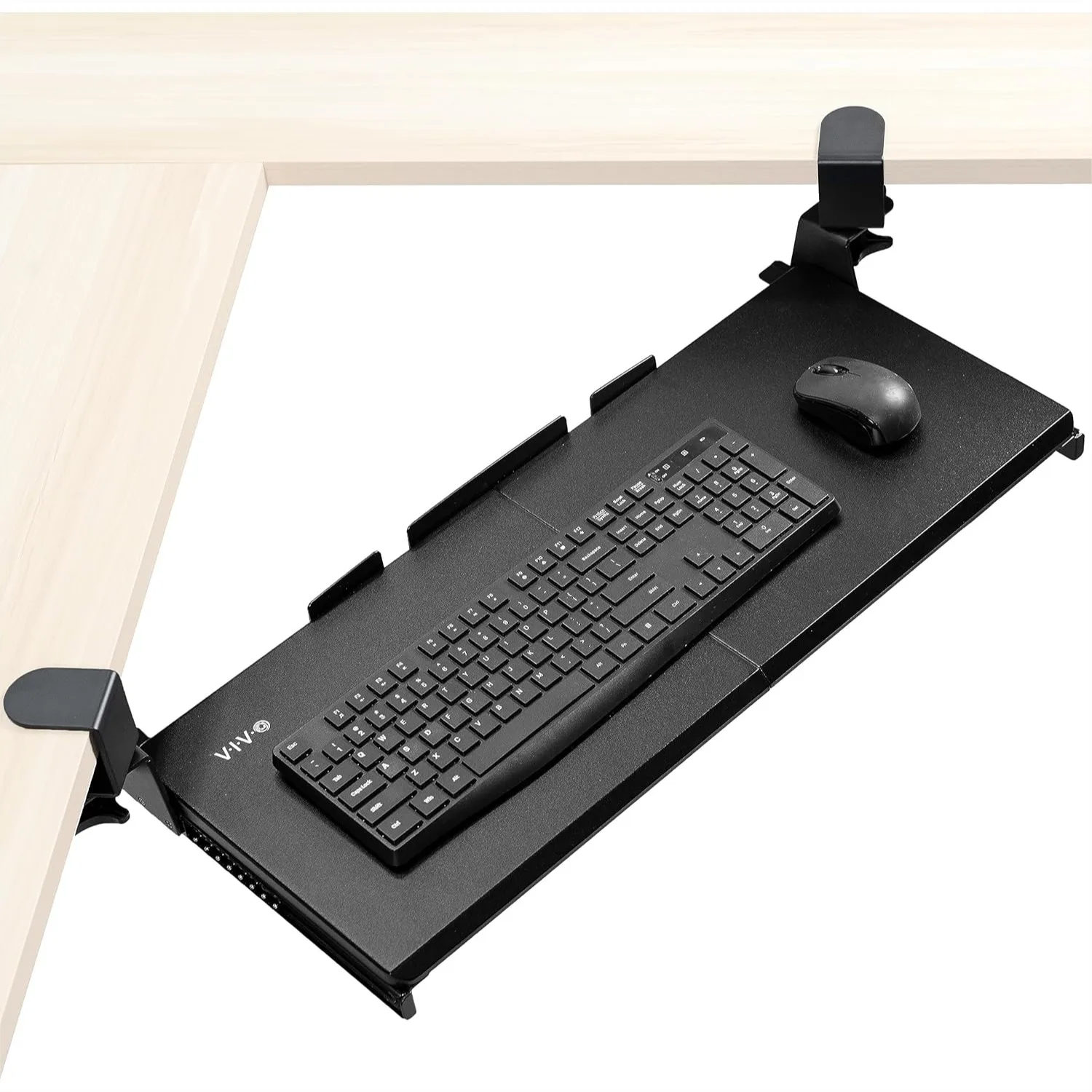 Large Pull Out Keyboard Tray for Corner Desk, 27 (33 Including Clamps) x 11 inch Slide-Out Platform, 90-Degree Swivel C-Clamps,
Large Pull Out Keyboard Tray for Corner Desk, 27 (33 Including Clamps) x 11 inch Slide-Out Platform, 90-Degree Swivel C-Clamps,