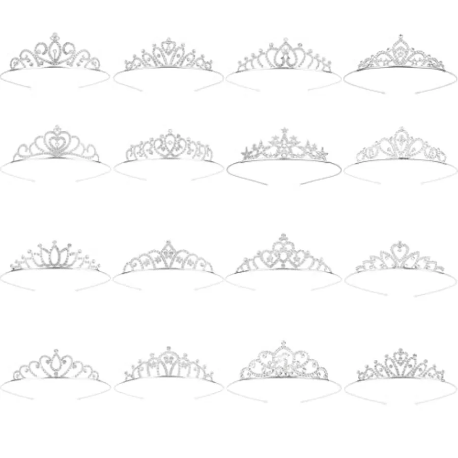 Tiaras for Women Girls 16PCS Sparkly Rhinestone Princess Crown Headband Cute Small Tiara Crown Headbands Set for Birthday Party
Tiaras for Women Girls 16PCS Sparkly Rhinestone Princess Crown Headband Cute Small Tiara Crown Headbands Set for Birthday Party