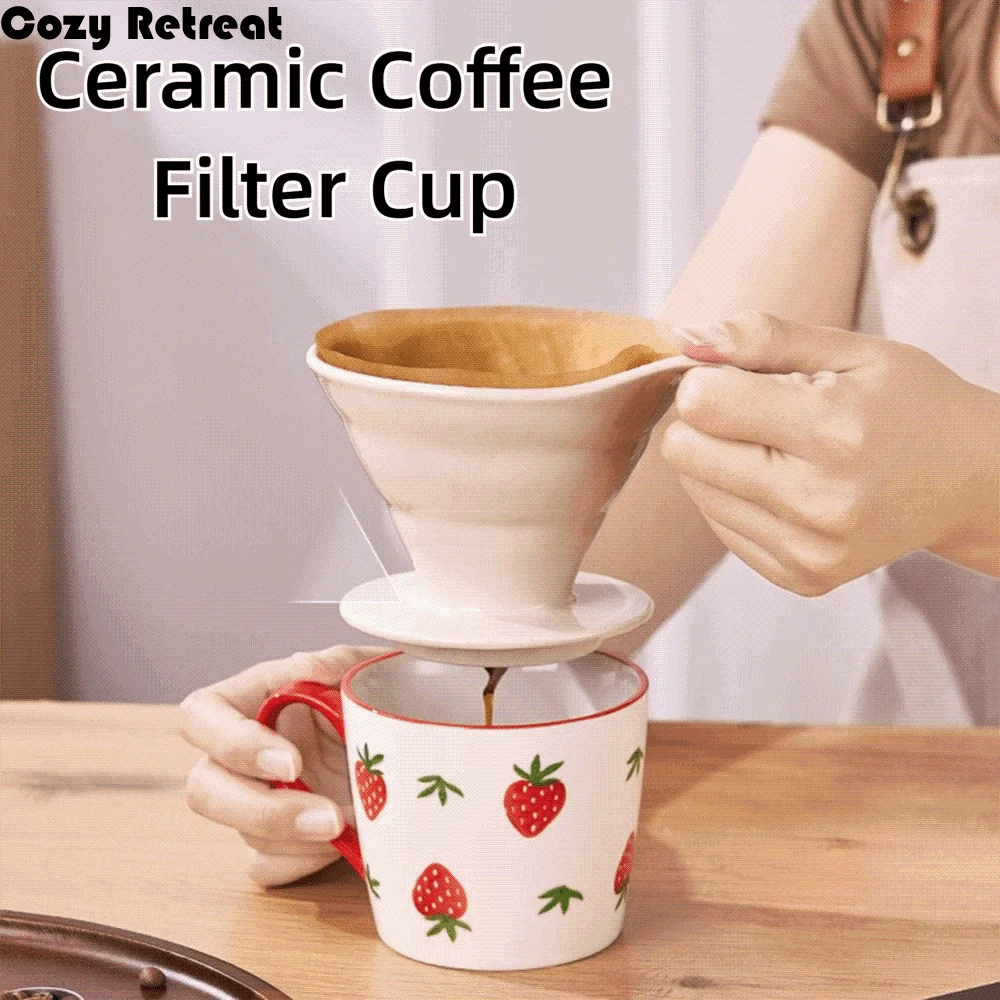V Shape Design Ceramic Coffee Filter Cup Conical Shape Reusable Espresso Coffee Dripper comfortable Grip 2-4 Cups Capacity
V Shape Design Ceramic Coffee Filter Cup Conical Shape Reusable Espresso Coffee Dripper comfortable Grip 2-4 Cups Capacity