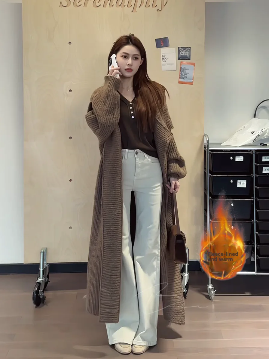 Korean Casual Sle Pure Color Simple Commuter Versatile Fce Lined Straight Leg Bell Bot Women's Jeans Warm
Korean Casual Sle Pure Color Simple Commuter Versatile Fce Lined Straight Leg Bell Bot Women's Jeans Warm