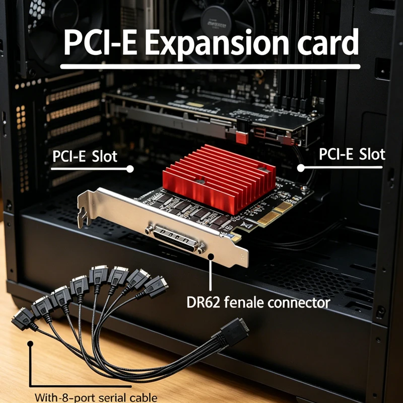 Expansion Adapter For Desktop RS232 Serial Port PCI-E Riser Card 8-Ports PCIE Serial Expansion card Extender PCIe Converter
Expansion Adapter For Desktop RS232 Serial Port PCI-E Riser Card 8-Ports PCIE Serial Expansion card Extender PCIe Converter