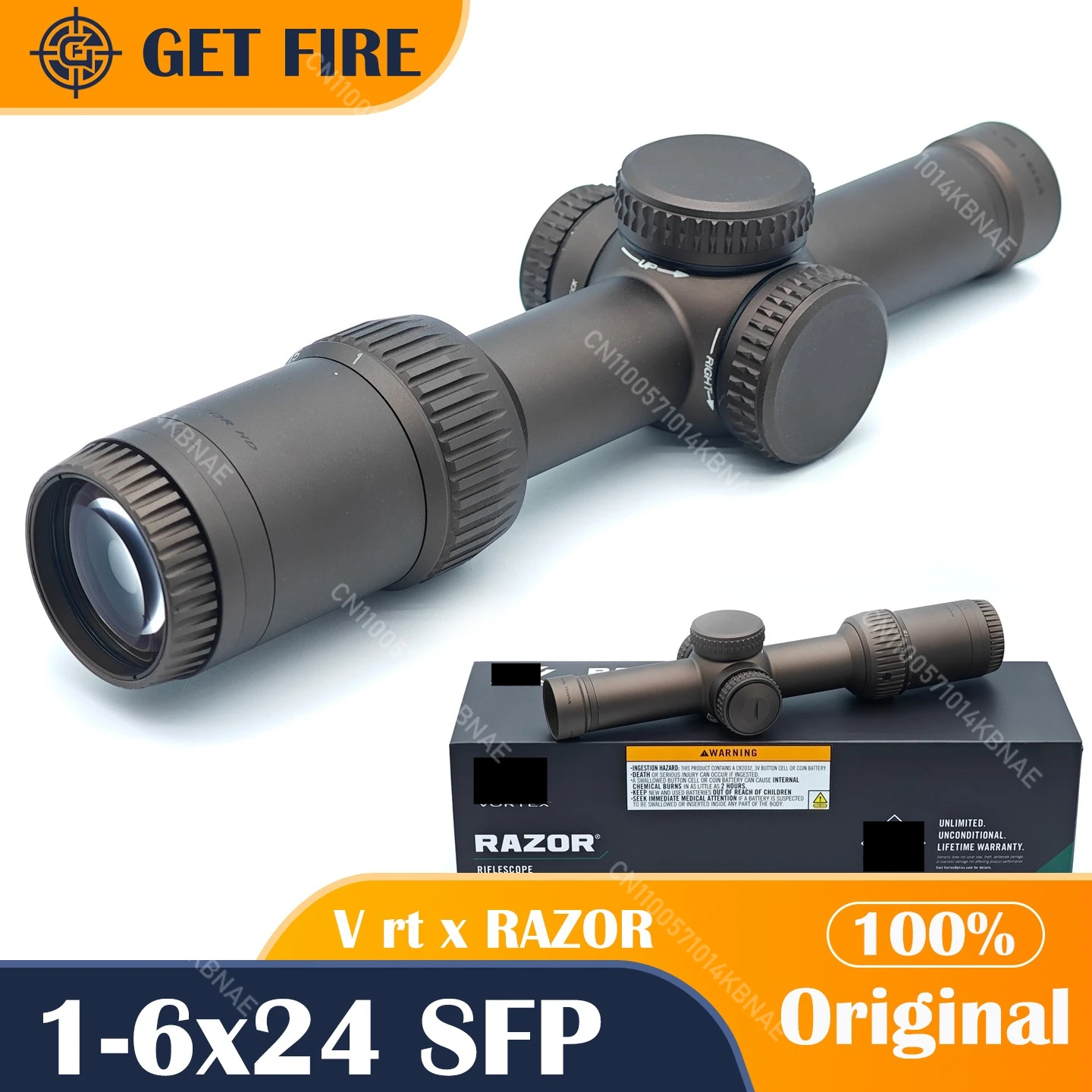 Original V rt x Optics Razor HD Gen II-E 1-6x24 SFP RZR-16009 MRAD Reticle Riflescope VMR-2 (MRAD) Reticle 30mm Tube
Original V rt x Optics Razor HD Gen II-E 1-6x24 SFP RZR-16009 MRAD Reticle Riflescope VMR-2 (MRAD) Reticle 30mm Tube