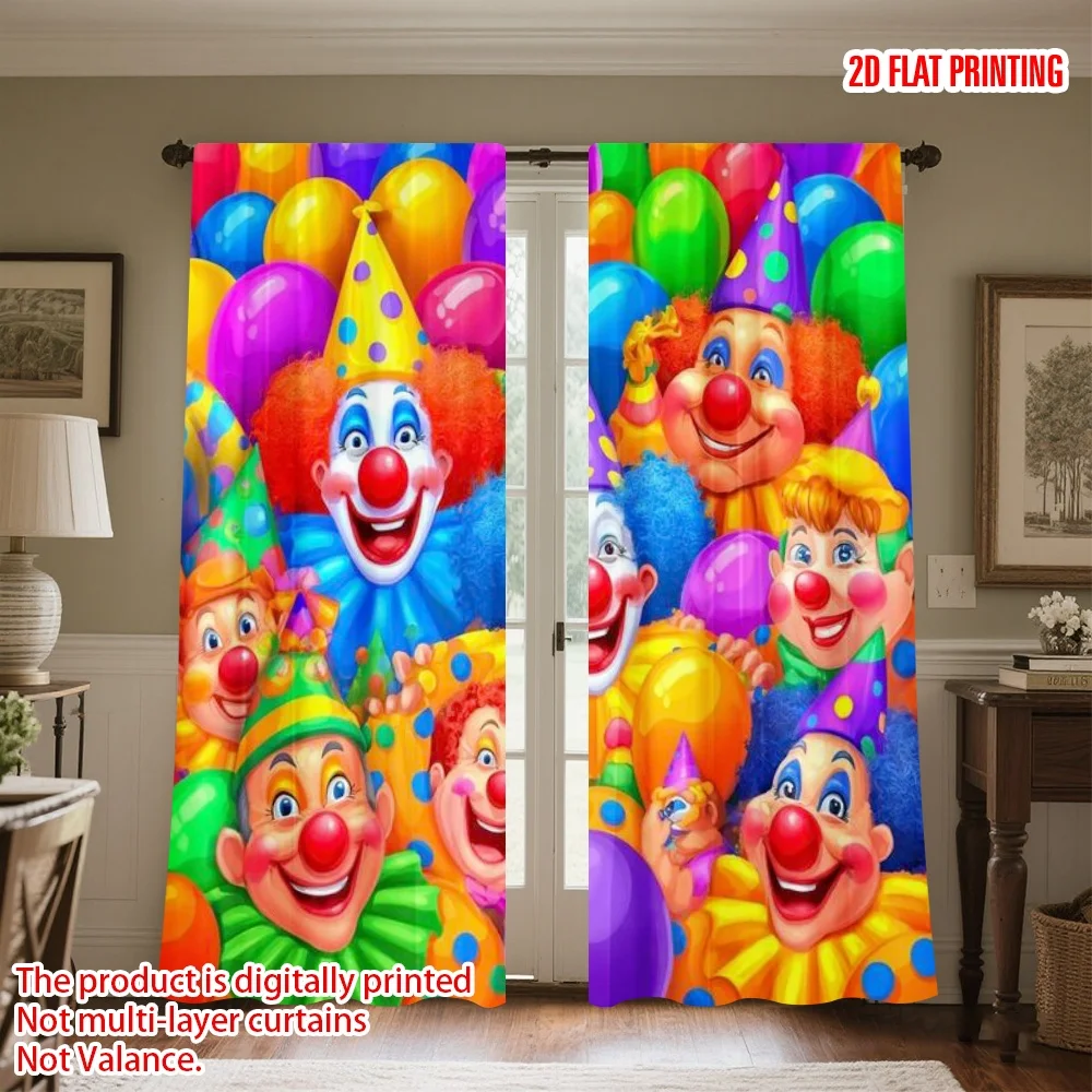 2D flat printing 2pcs Curtain Window Treatment Curtains Colorful Clowns with Balloons Digital Printed Polyester Drapes All
2D flat printing 2pcs Curtain Window Treatment Curtains Colorful Clowns with Balloons Digital Printed Polyester Drapes All