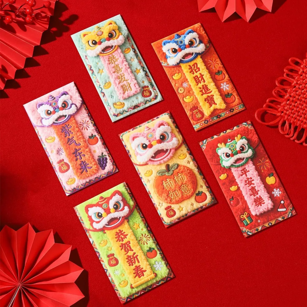 6PCS Traditional Spring Festival Red Envelope Flat Design Cartoon Children's Money Bag Bonus Year of The Horse
6PCS Traditional Spring Festival Red Envelope Flat Design Cartoon Children's Money Bag Bonus Year of The Horse
