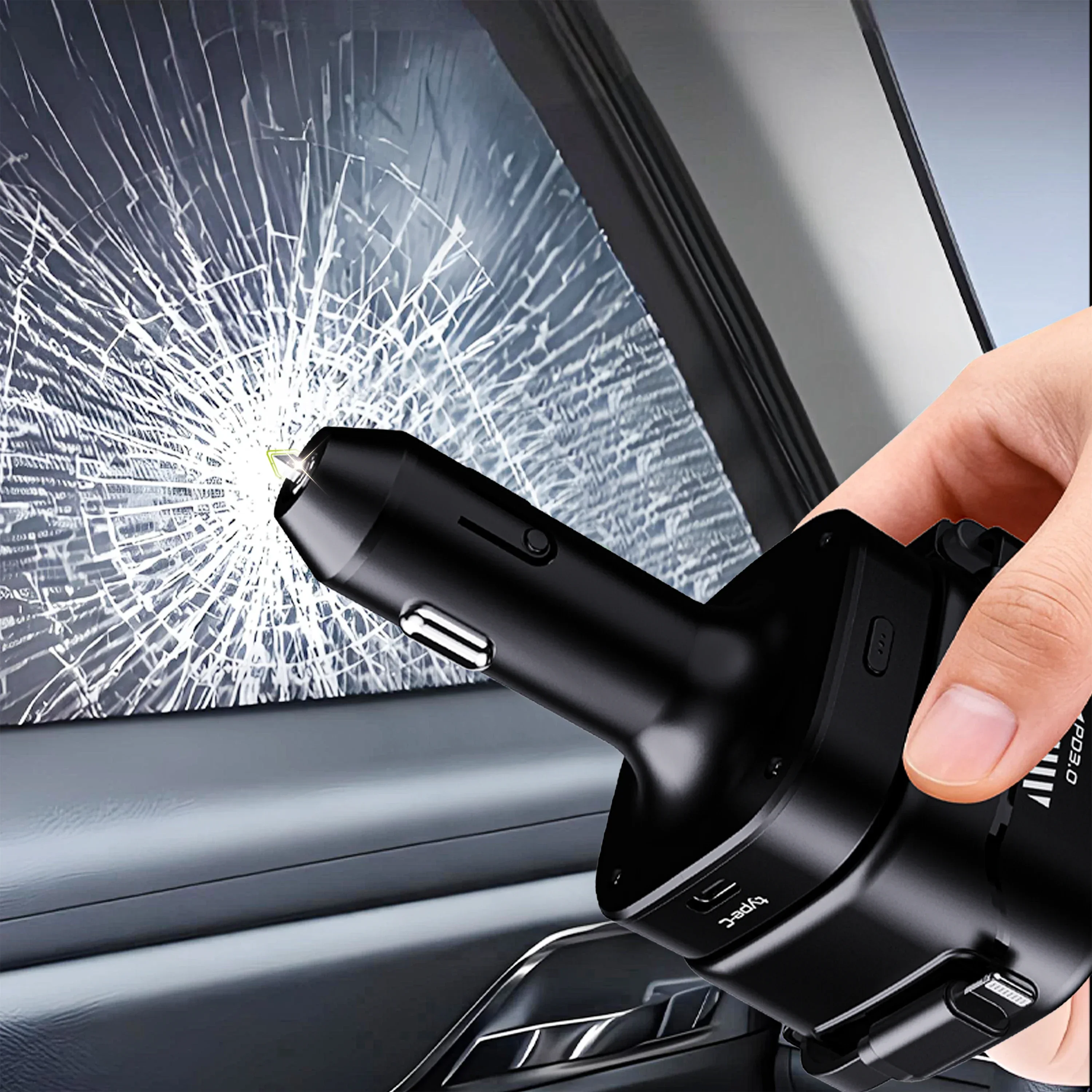 4In1 New Car Window Breaker Car Safety Hammer Car Fast Charger with Cigarette Lighter, For IPad, IPhone 17, Samsung S26, Huawei
4In1 New Car Window Breaker Car Safety Hammer Car Fast Charger with Cigarette Lighter, For IPad, IPhone 17, Samsung S26, Huawei