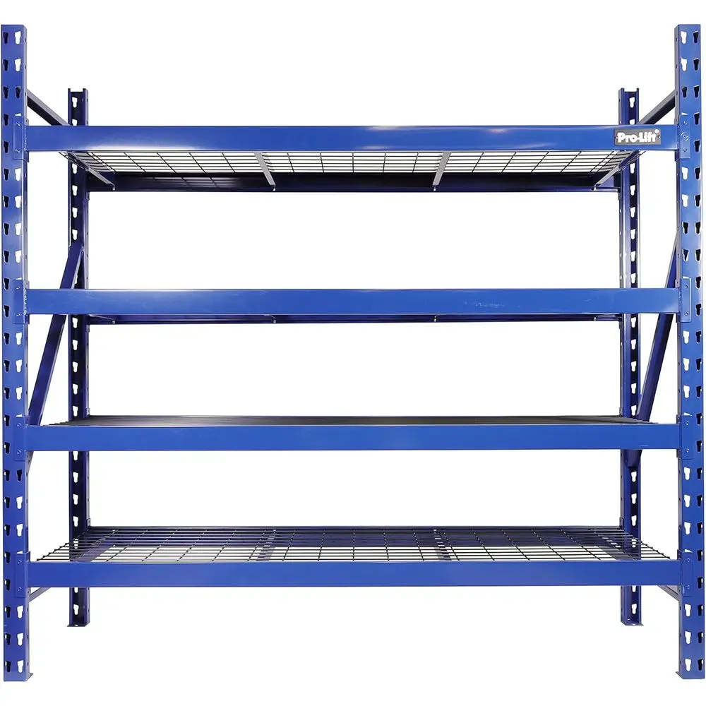 Heavy-Duty 4-Tier Adjustable Metal Shelving - 8000 lbs Capacity, 72H x 77W x 24D for Garage Storage
Heavy-Duty 4-Tier Adjustable Metal Shelving - 8000 lbs Capacity, 72H x 77W x 24D for Garage Storage