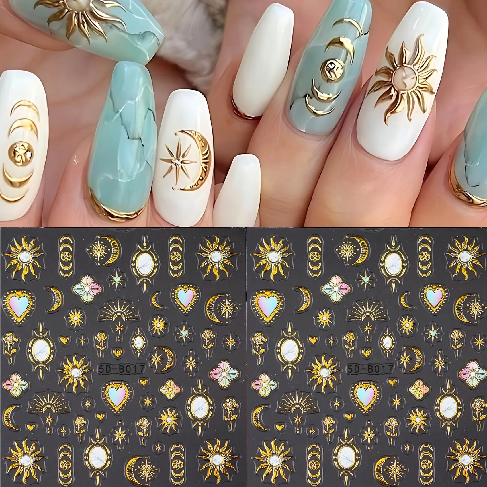 2/3PCS Ramadan Star Moon Love Relief Nail Stickers, used for DIY nail decoration on daily, holiday, party, and wedding occasions
2/3PCS Ramadan Star Moon Love Relief Nail Stickers, used for DIY nail decoration on daily, holiday, party, and wedding occasions