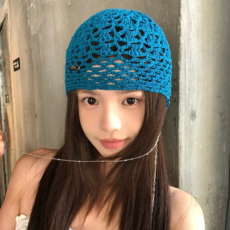 Spring and Summer New Ethnic Style Hand-crocheted Openwork Cold Hat for Women Street Thin Breathable Fashion Chain Beanie Caps
Spring and Summer New Ethnic Style Hand-crocheted Openwork Cold Hat for Women Street Thin Breathable Fashion Chain Beanie Caps