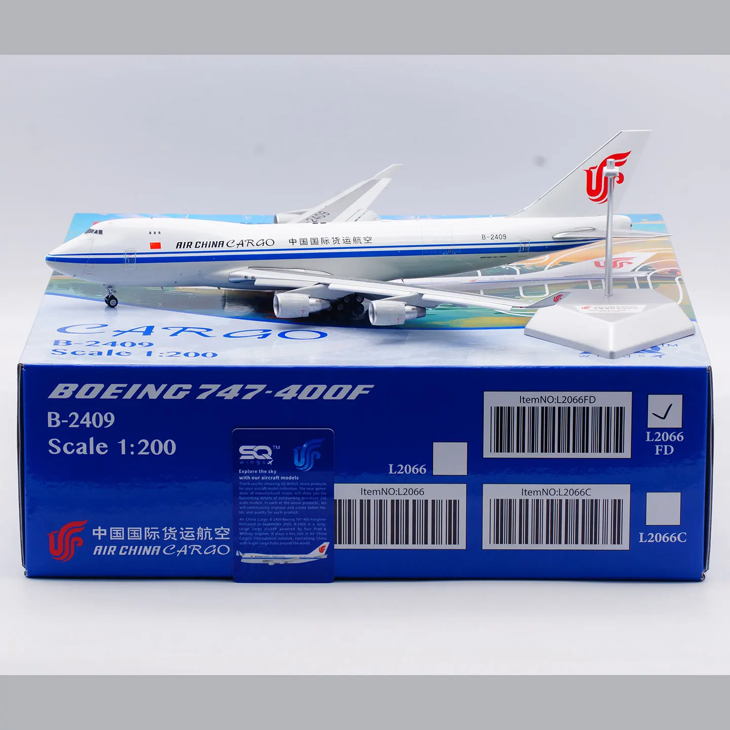 L2066FD Коллекционный самолет из сплава в подарок SQ Wings 1:200 Air China Cargo Boeing B747-400F Литой под давлением самолет Модель реактивного самолета B-2409 с откидной крышкой
L2066FD Коллекционный самолет из сплава в подарок SQ Wings 1:200 Air China Cargo Boeing B747-400F Литой под давлением самолет Модель реактивного самолета B-2409 с откидной крышкой