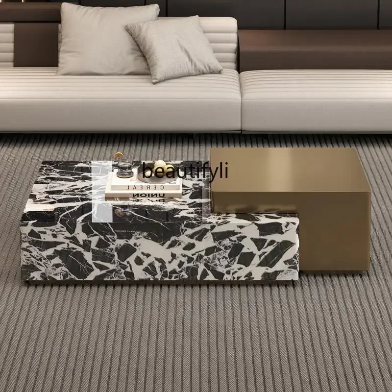 54Marble high-end coffee table living room household large apartment light luxury high-end villa square coffee table
54Marble high-end coffee table living room household large apartment light luxury high-end villa square coffee table