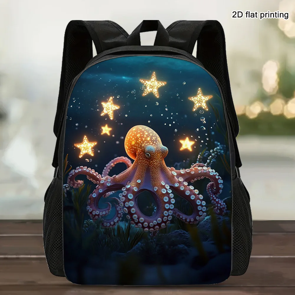 1Pc Stylish Starlight Octopus in Water 2D Flat Printed Travel Backpack - Large Capacity Shoulder Bag with Washable Zipper
1Pc Stylish Starlight Octopus in Water 2D Flat Printed Travel Backpack - Large Capacity Shoulder Bag with Washable Zipper