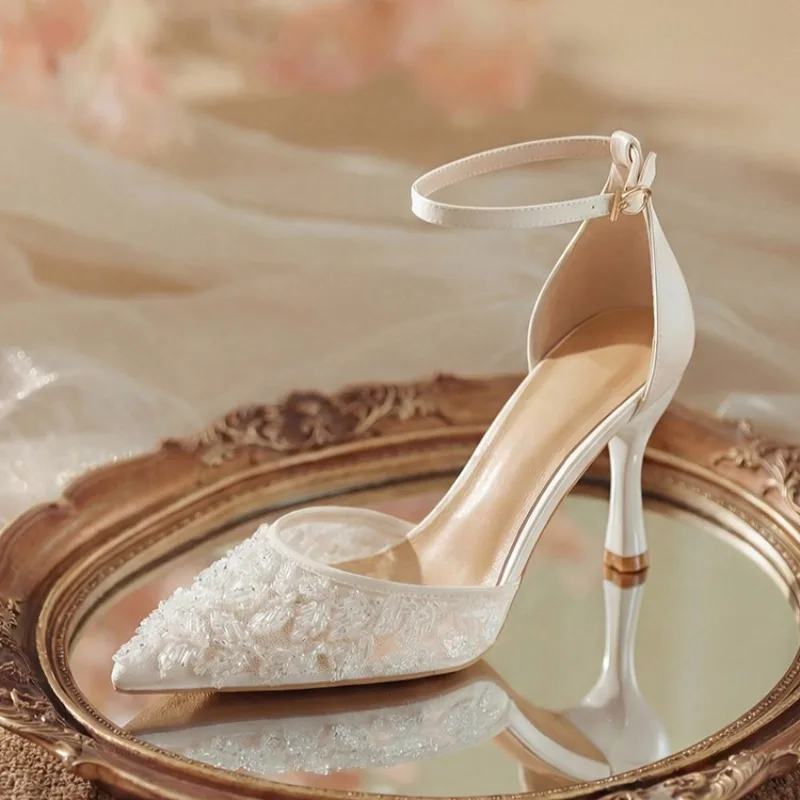 Women Pumps Temperament Pointed High Heel Sandal French Style Mesh Lace Banquet Party Dress High Heels Women High-heeled Sandals
Women Pumps Temperament Pointed High Heel Sandal French Style Mesh Lace Banquet Party Dress High Heels Women High-heeled Sandals
