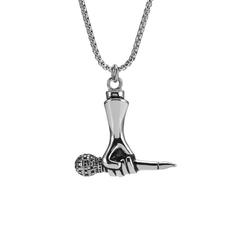 Unique unisex street singer microphone pendant, hand-held microphone rock accessory
Unique unisex street singer microphone pendant, hand-held microphone rock accessory