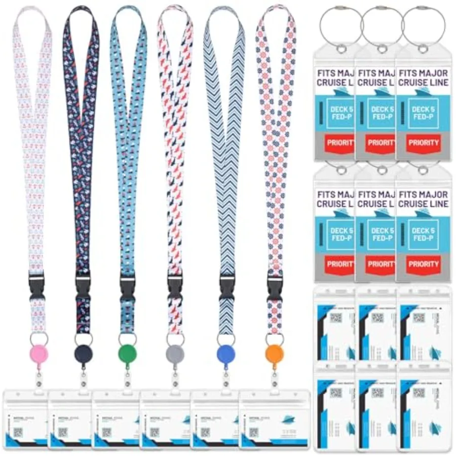 Lanyards for Cruise Ship Card, 6 Sets Retractable Lanyard Key Card Holder Badge Reels with Waterproof Luggage Tags ID Holders E
Lanyards for Cruise Ship Card, 6 Sets Retractable Lanyard Key Card Holder Badge Reels with Waterproof Luggage Tags ID Holders E