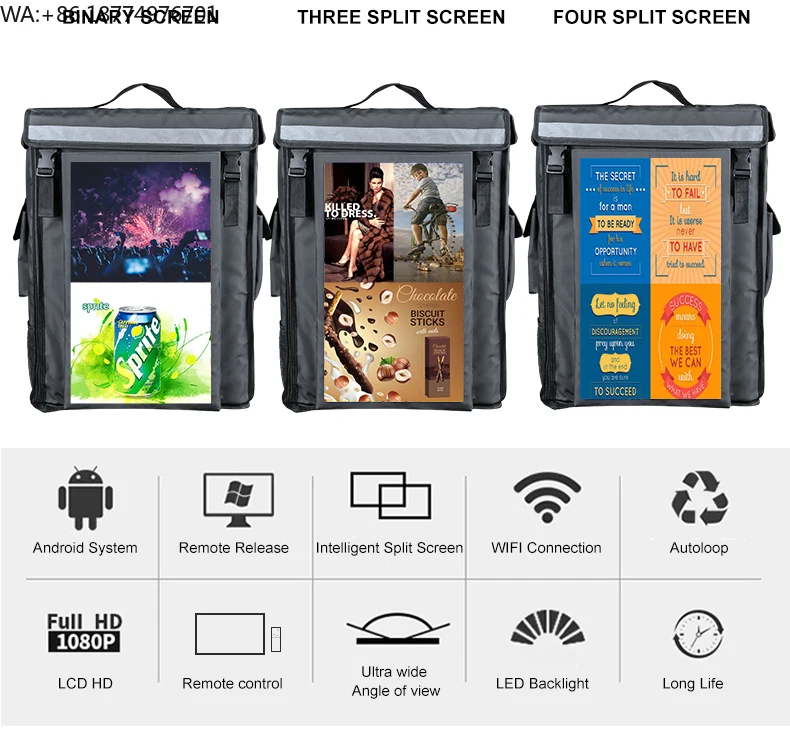 Digital Signage and Displays Backpack Billboard High Brightness Built in Battery Takeaway Package Advertising Screen
Digital Signage and Displays Backpack Billboard High Brightness Built in Battery Takeaway Package Advertising Screen