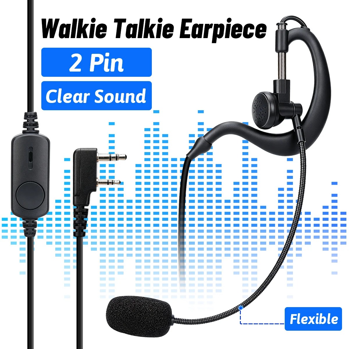 ABBREE Two Pin Earpiece with PTT Button High Clarity Walkie Talkie Headset for BF-888S UV-5R MINI 5RM AR-152 DM-32 Two Way Radio
ABBREE Two Pin Earpiece with PTT Button High Clarity Walkie Talkie Headset for BF-888S UV-5R MINI 5RM AR-152 DM-32 Two Way Radio