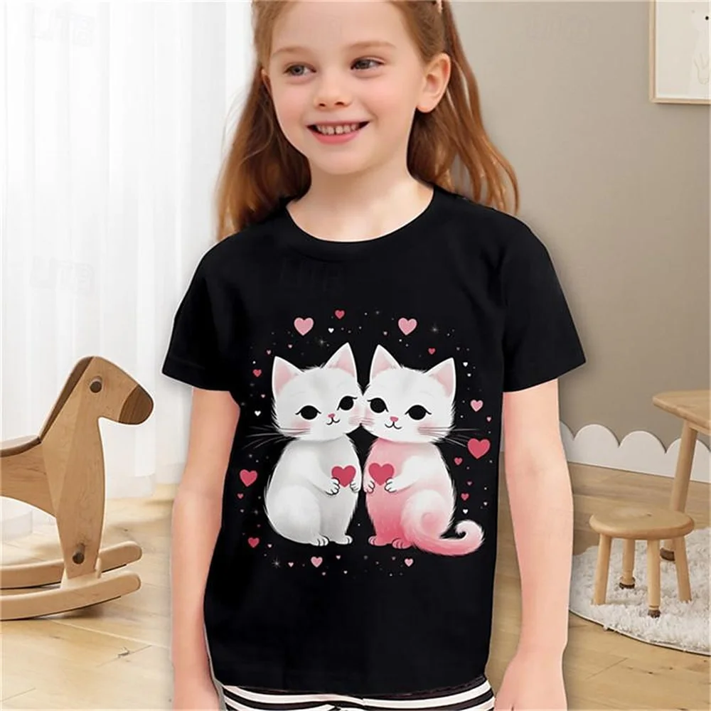 T Shirt For Girls Animal Cat Cartoon Girl T Shirts Kids Gift Tee Short Sleeve Casual Top Tee Children's Clothing
T Shirt For Girls Animal Cat Cartoon Girl T Shirts Kids Gift Tee Short Sleeve Casual Top Tee Children's Clothing