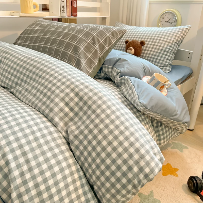 Wash Cotton Bedding Set Duvet Cover Pillowcase Bed Sheet Set Comforter Cover Bed Linens Set Queen King Size Nordic Plaid Pattern
Wash Cotton Bedding Set Duvet Cover Pillowcase Bed Sheet Set Comforter Cover Bed Linens Set Queen King Size Nordic Plaid Pattern
