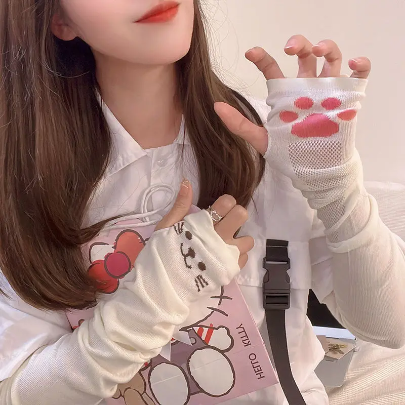 Japanese Cute Cat Sleeve with JK's Arm Sleeves, Girls Cartoon Cat Paw UV-protective Arm Sleeves with Extended for Sun Protection
Japanese Cute Cat Sleeve with JK's Arm Sleeves, Girls Cartoon Cat Paw UV-protective Arm Sleeves with Extended for Sun Protection