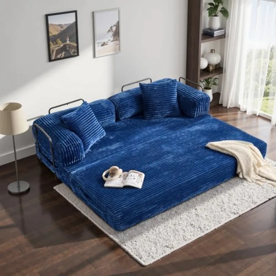 81 Boneless Sofa Bed for Small Space Living Room, Teddy Plush Blue King Size, 4-in-1 Convertible Folding Sleeper Couch with Pil
81 Boneless Sofa Bed for Small Space Living Room, Teddy Plush Blue King Size, 4-in-1 Convertible Folding Sleeper Couch with Pil