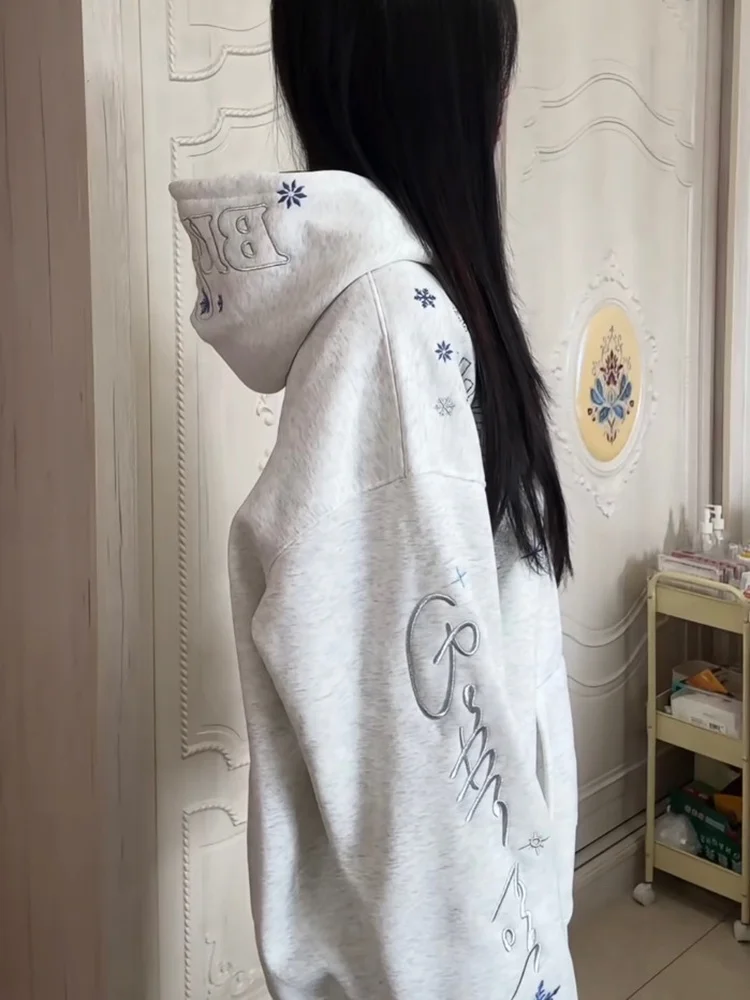 Thickened Embroidered Hoodie Sweatshirt Women's Autumn Winter Loose Couple Outerwear Letter Snowflake Embroidery Fleece Lined...
Thickened Embroidered Hoodie Sweatshirt Women's Autumn Winter Loose Couple Outerwear Letter Snowflake Embroidery Fleece Lined...