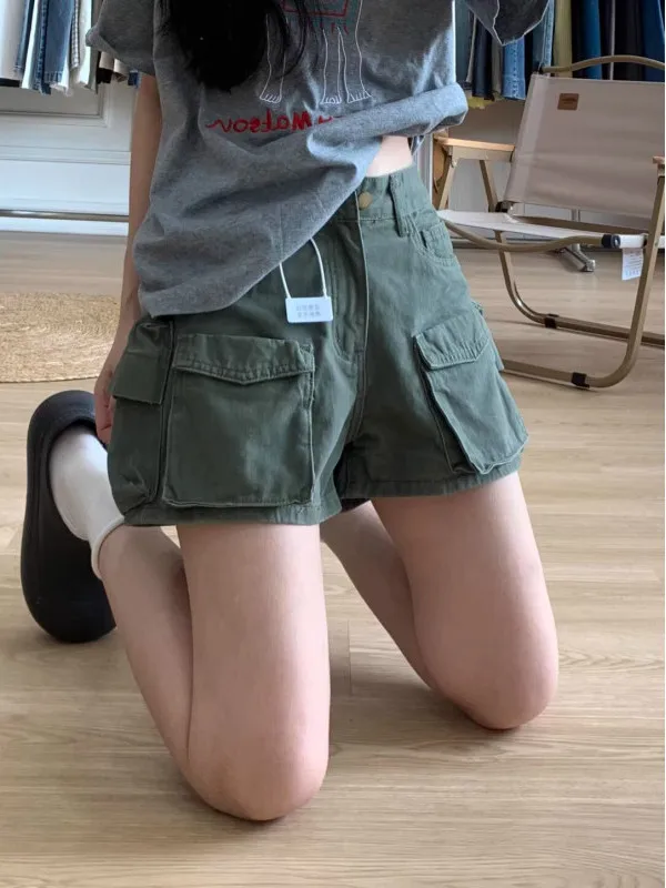 American High Street Military Green Workwear Denim Shorts Women Summer New Vintage Street Multi Pocket Straight Hot Trendy
American High Street Military Green Workwear Denim Shorts Women Summer New Vintage Street Multi Pocket Straight Hot Trendy