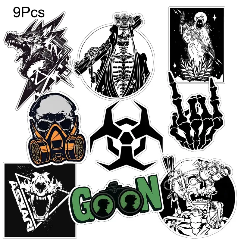 9Pcs Tactical Sticker Set Skeleton Soldier Gas Mask Skull Vinyl Decals Waterproof Matte Pegatinas For Car Laptop Helmet Bicycle
9Pcs Tactical Sticker Set Skeleton Soldier Gas Mask Skull Vinyl Decals Waterproof Matte Pegatinas For Car Laptop Helmet Bicycle